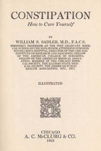 Constipation by Sadler (1925)