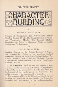 Character Building (1917) Sadler